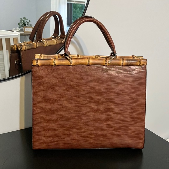 Satchel purse with bamboo detail - Picture 1 of 7